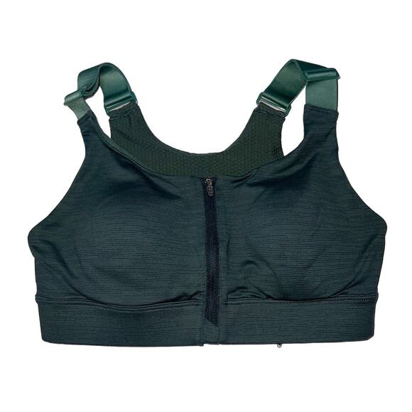 Outdoor Voices SportsBra Size XS Green Tech Sweat Zip Front Workout Yoga Gym EUC - Picture 2 of 13